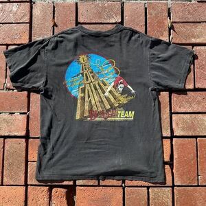 Vintage 90s NO FEAR Oneita Leap Of Faith Bungee Black Tshirt Large Rare